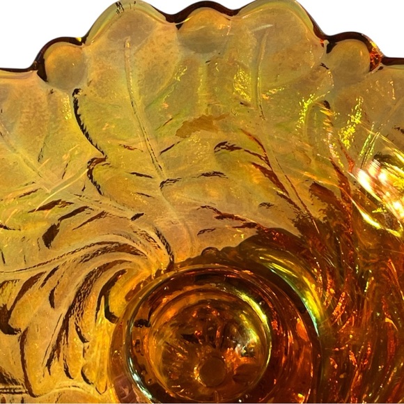 Vintage Indiana Glass Wild Rose Iridescent Carnival Glass Candlestick Holders - Picture 4 of 6